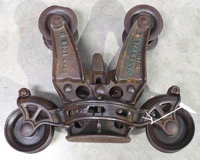 Janesville Deadlock cast iron hay carrier
