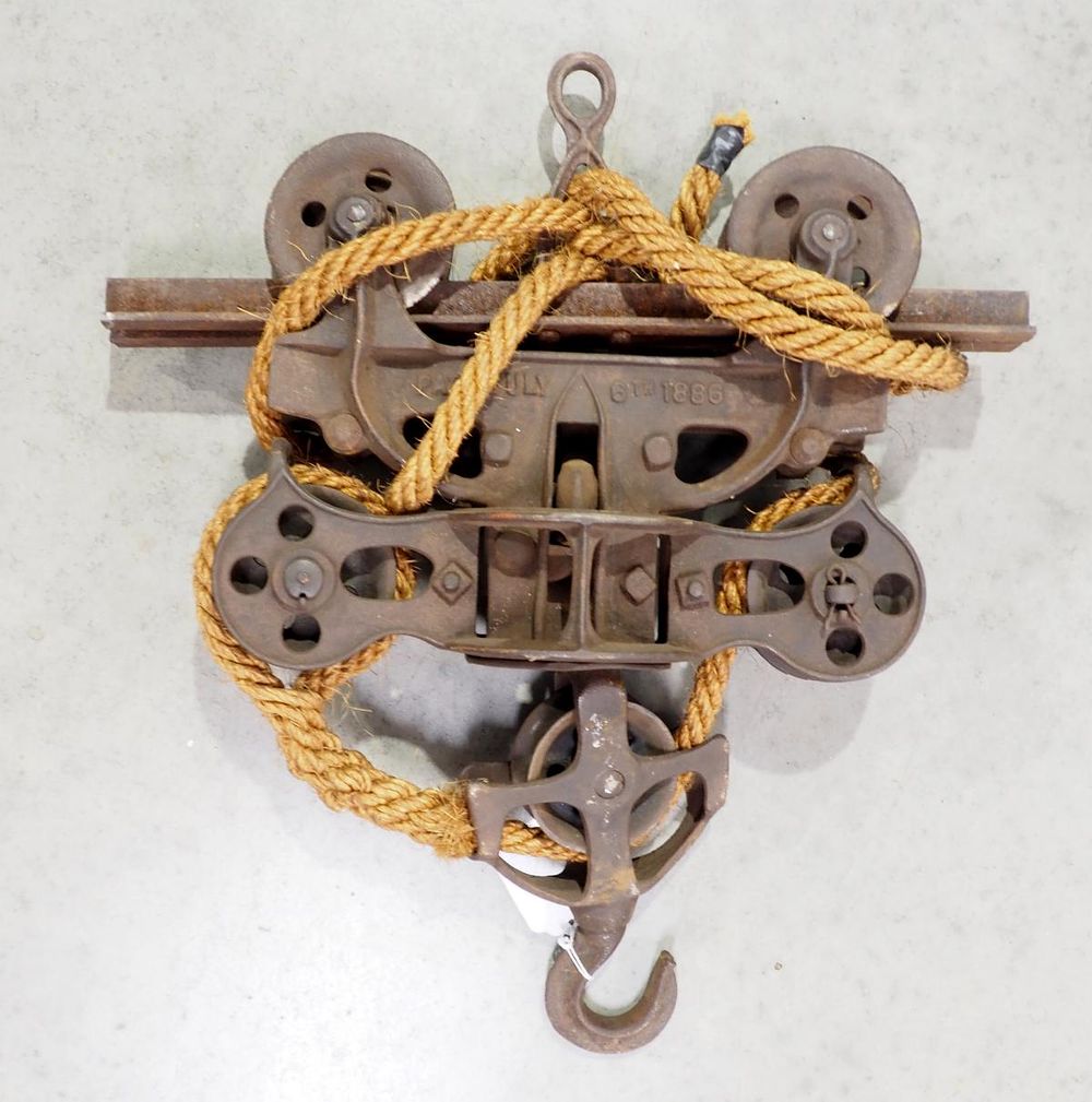 Lot 766: Cast iron hay carrier with CDP