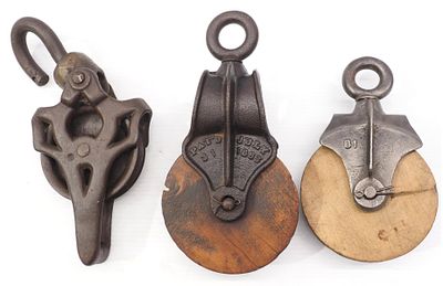 (3) Medium pulleys, tallest is 11.5"