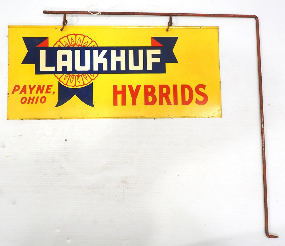 Lot 829: Laukhuf Hybrids sign on wire hanger