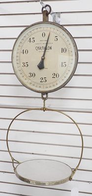 Chatillon Type 7200 hanging spring scale with porcelain pain, scale is 15" * * Not eligible for 