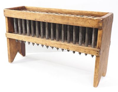 Early wood & tin candle mold. Early wood &amp; tin candle mold for 64 candles! 29"x8.5"x17"H - 
