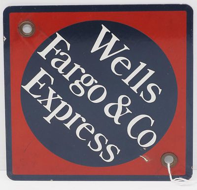 Wells Fargo & Co. Express sign. 11"x11" SSP Wells Fargo &amp; Co. Express sign - Very 