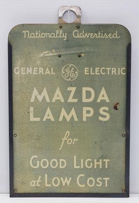 GE Mazda Lamps sign holder. 11"x17" SST GE Mazda Lamps sign holder - Good Condition Good