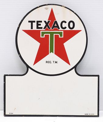 Texaco sign with mounting brackets on back. 10.5"x12.5" SSP Texaco sign with mounting brackets 