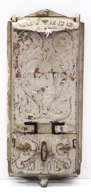 Cast iron wall-mount mailbox, 12"H