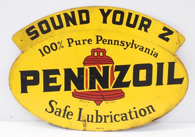 Pennzoil Sound Your Z sign. 17"x12" DST Pennzoil Sound Your Z sign, marked A-M 12-50 - 