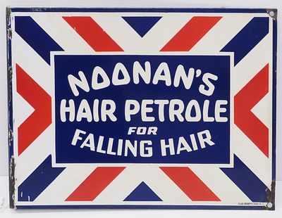 Noonan's Hair Petrole for Falling Hair sign. 16"x12" DSP flanged Noonan's Hair Petrole for 