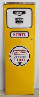 Tokheim gas pump front panel with Kocolene Genuine Ethyl label on front - Restored, Good * * 