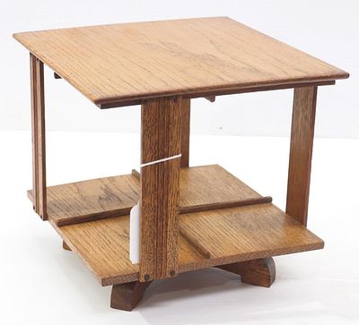 Salesman sample, wooden revolving bookcase, 10"x10"x9"H - Very Good Condition Very Good