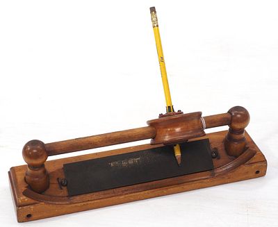 Early wooden pencil sharpener by Goodell Co., 10"L