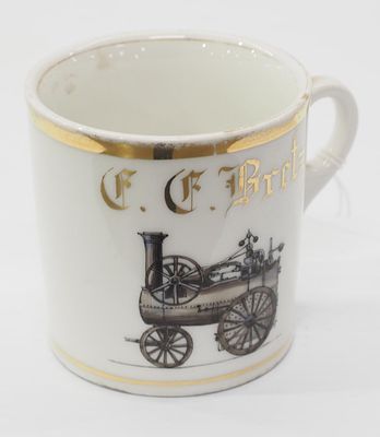 Occupational shaving mug for Bretz with steam engine - no chips or cracks, some paint 