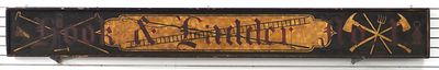 Hook & Ladder No.1 fire house sign. 11'x15.5" wood &amp; sandstone Hook &amp; Ladder No.1 fire 