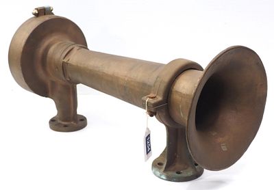 Leslie Tyfon No.200 large ship foghorn, 26"L * * Not eligible for in-house shipping, white 