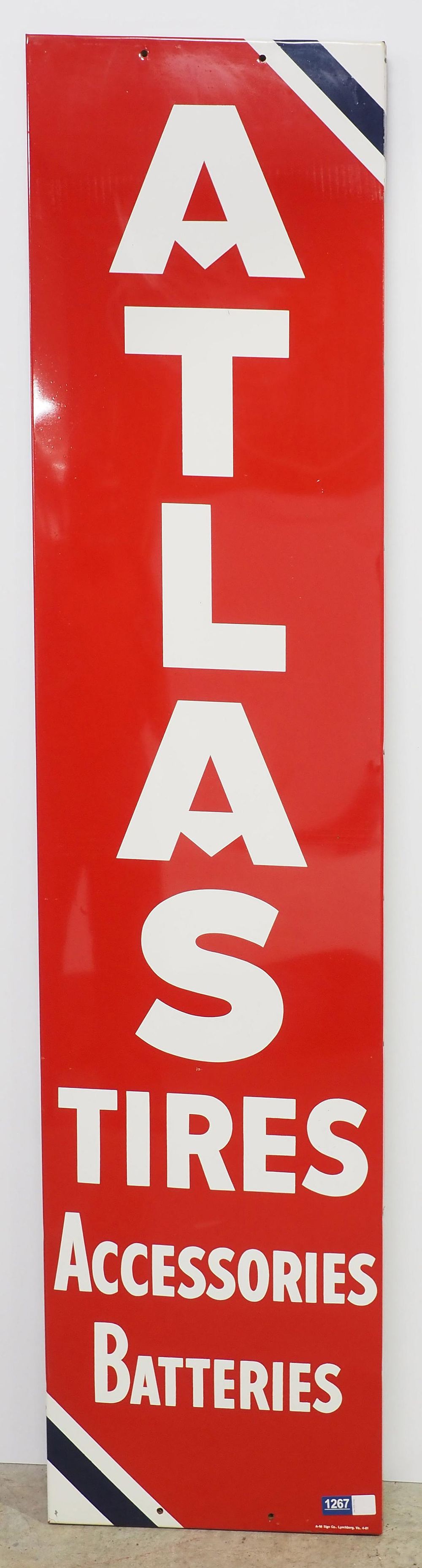 Lot 1267: Atlas Tires Accessories Batteries sign