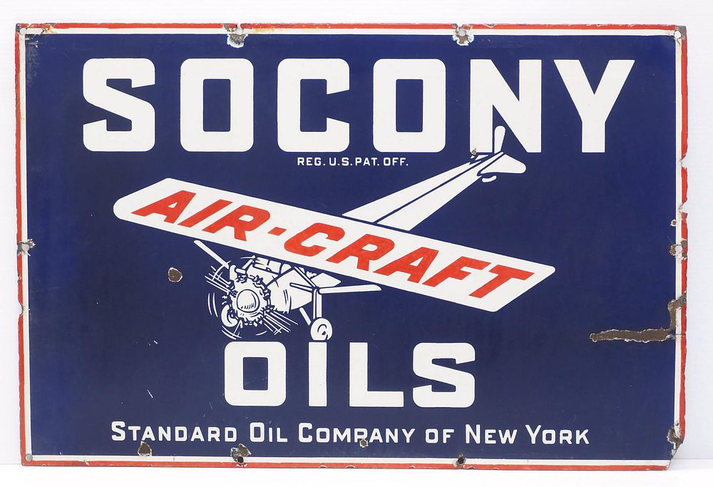 Lot 1292: Socony Air-Craft Oils sign