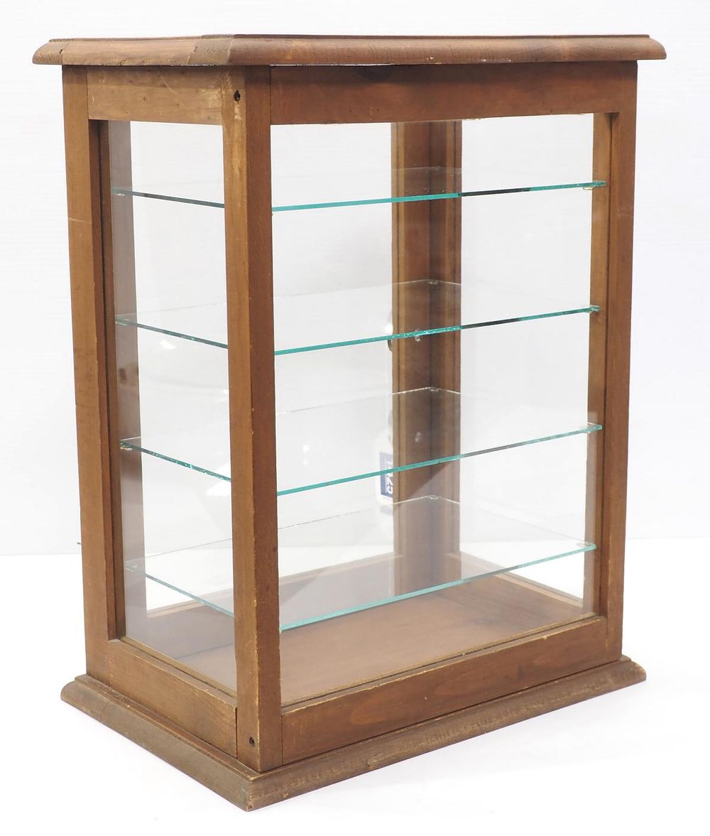 Lot 1425: Wood & glass countertop showcase
