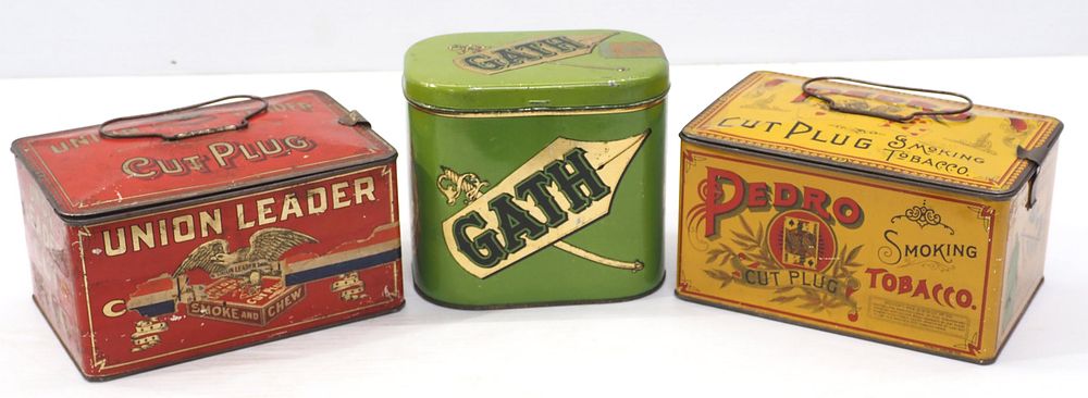 Lot 1443: (3) Colorful tobacco tins
