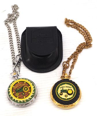 (2) John Deere Collector Pocket Watches