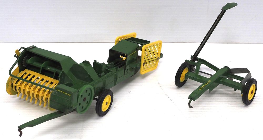 Lot 352: Ertl John Deere baler and hay mower