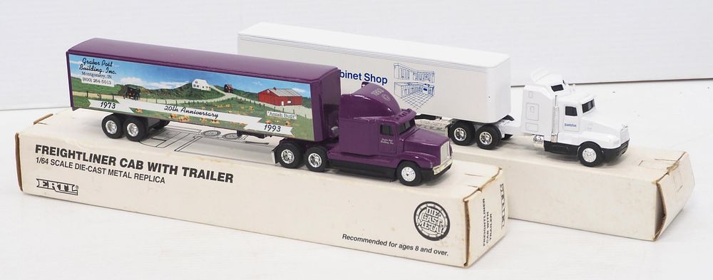 Lot 422: (2) Ertl Freightliner cabs with trailers: