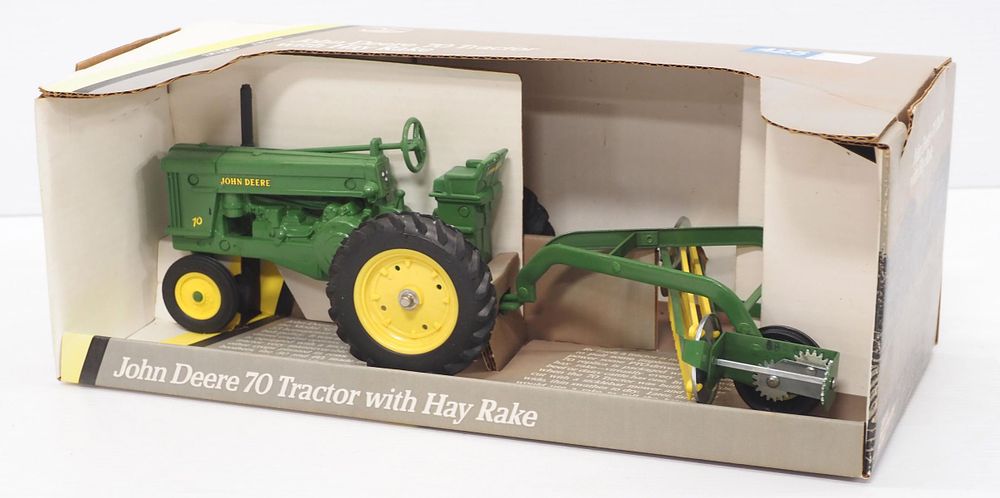 Lot 425: Ertl John Deere 70 Tractor with Hay Rake