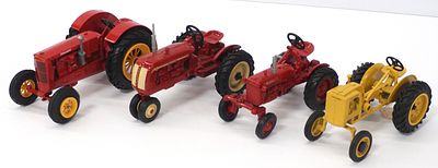 (4) tractors. (4) 1/16 scale tractors including Pacemaker, Farmall Cub, John Deere "LI", and 