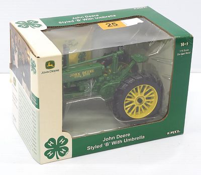 Ertl John Deere Styled B with umbrella. 1/16 scale Ertl John Deere Styled B with umbrella - 