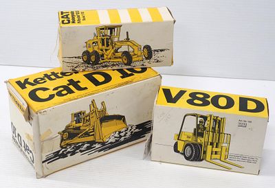 (3) Caterpillar machines. (3) 1/50 scale Caterpillar machines including Fork Lift V80D 