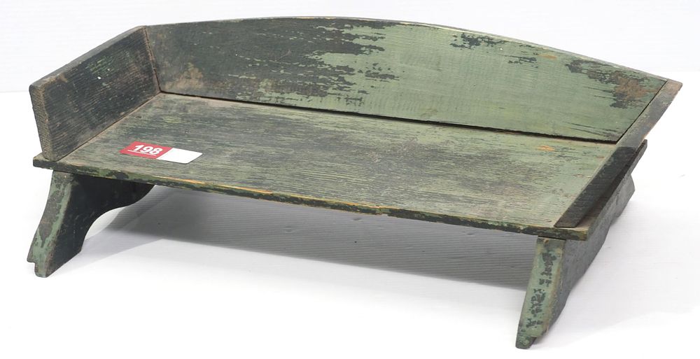 Lot 198: Wooden goat wagon seat with green paint