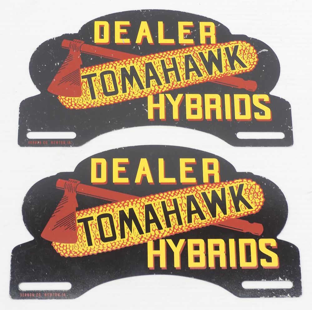 Lot 606: (2) Tomahawk Hybrid Dealer license plate toppers