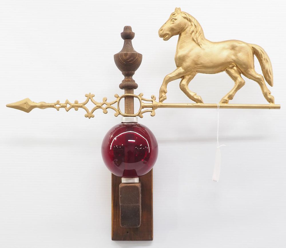 Lot 700: Zinc horse lightning rod weathervane