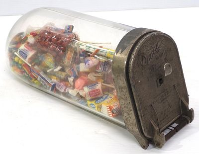 Panay glass candy store display jar. Panay Horizontal Show Jar glass candy store display jar 