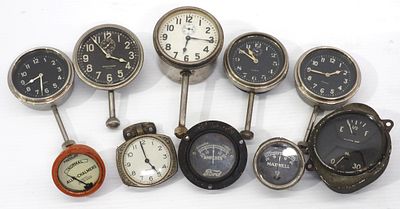(10) Assorted gauges & clocks including Walthan, Elgin, Ford, Allis Chalmers & more