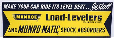 Monroe Load Levelers sign. 36"x12" SST Monroe Load Levelers and Monro-Matic Shock Absorbers sign 