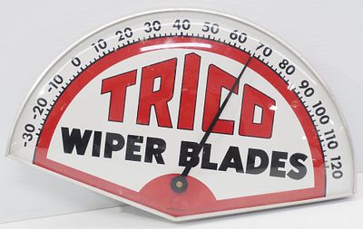 Trico Wiper Blades thermometer. 15"x9" metal &amp; glass Trico Wiper Blades thermometer - Very 