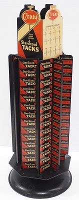Cross Sterilized Tacks metal countertop display, 8"dia. x 22"H