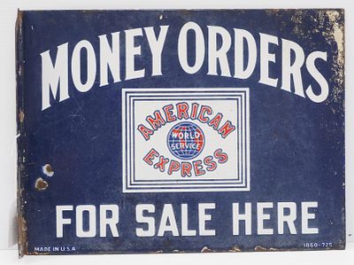 American Express Money Orders sign. 18"x13" DSP flanged American Express Money Orders For Sale 
