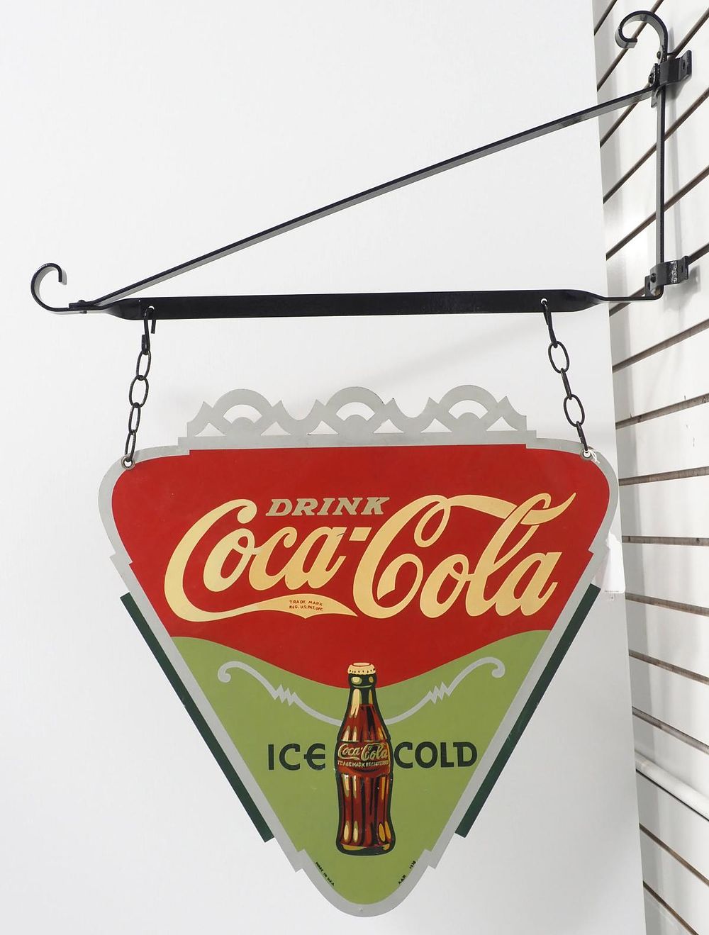 Lot 1199: Drink Ice Cold Coca Cola hanging sign