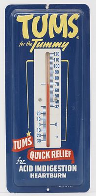 Tums thermometer. 4"x9" SST Tums thermometer - Works Condition Works