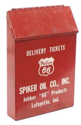 Phillips 66 Delivery Tickets wall-mount box. 5.5"x8.25" Phillips 66 Delivery Tickets wall-mount 