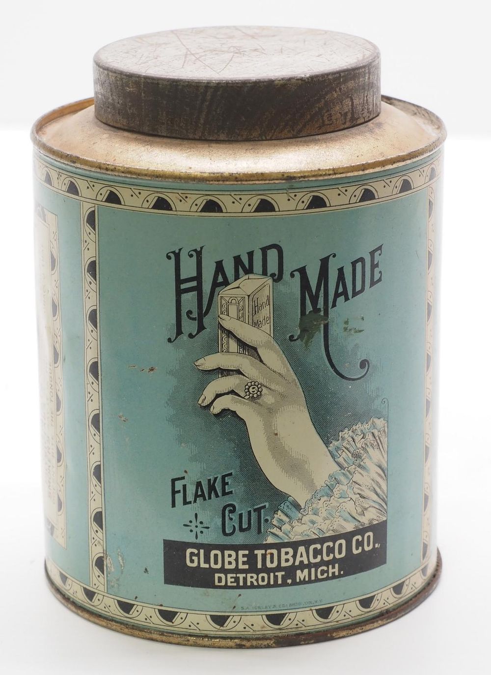 Lot 159: Hand Made Flake Cut tobacco tin