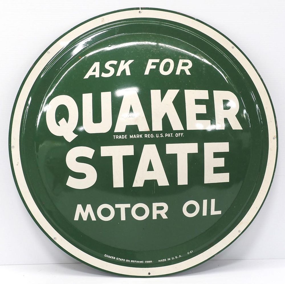 Lot 164: Quaker State motor oil sign