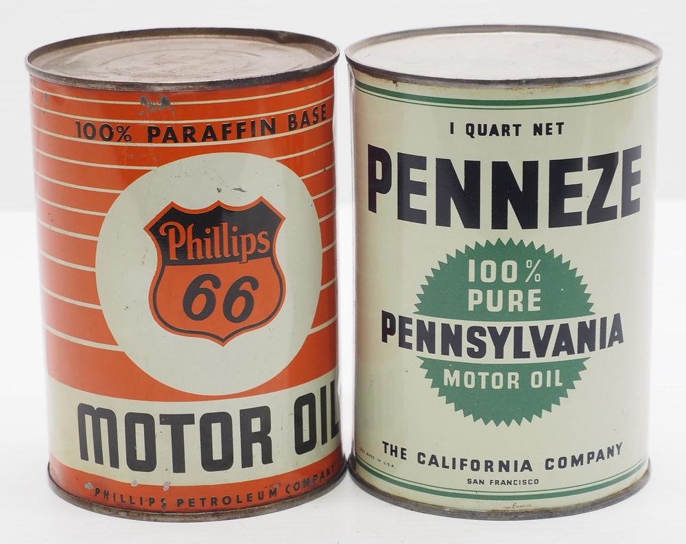 Lot 188: (2) 1-quart motor oil cans