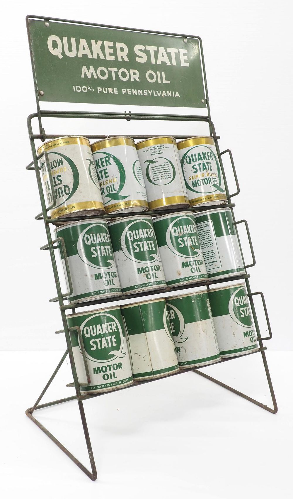 Lot 231: Quaker State Motor Oil 12-can oil rack