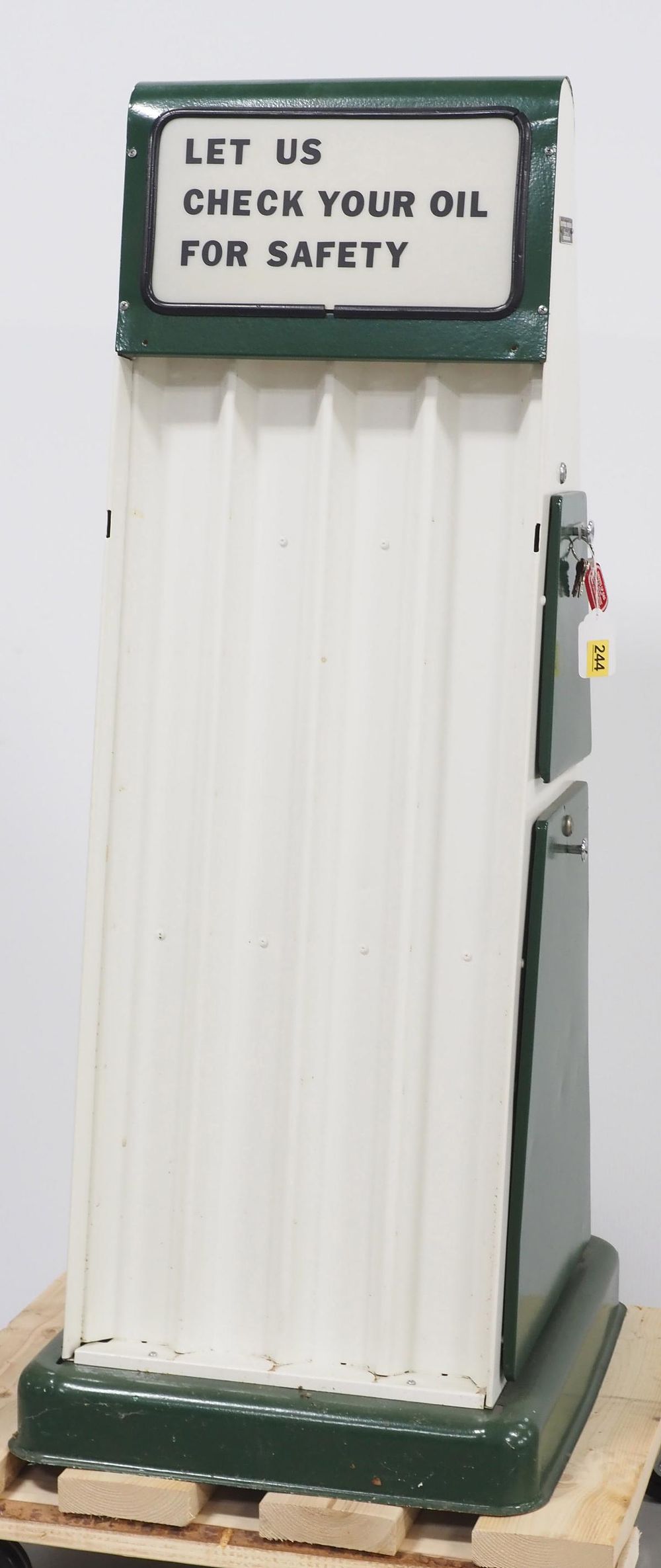 Lot 244: Let Us Check Your Oil For Safety oil can display rack