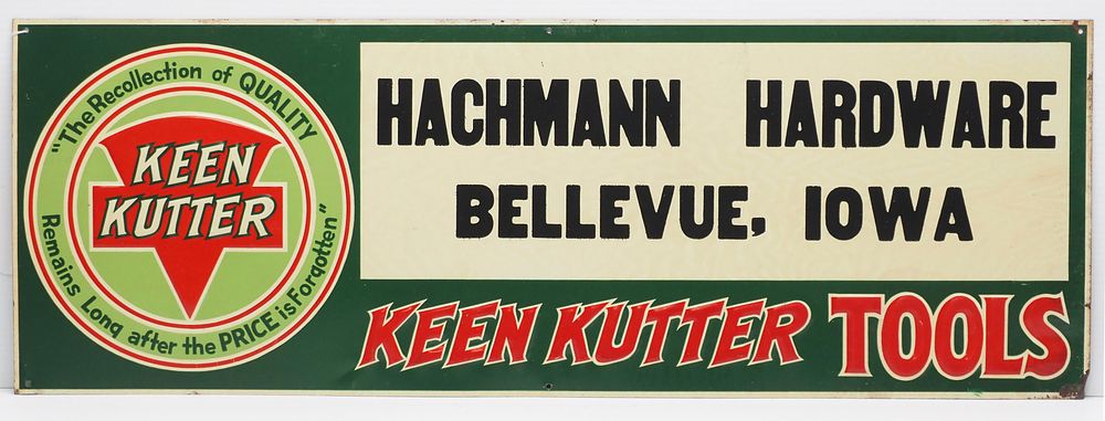 Lot 256: Keen Kutter dealer sign