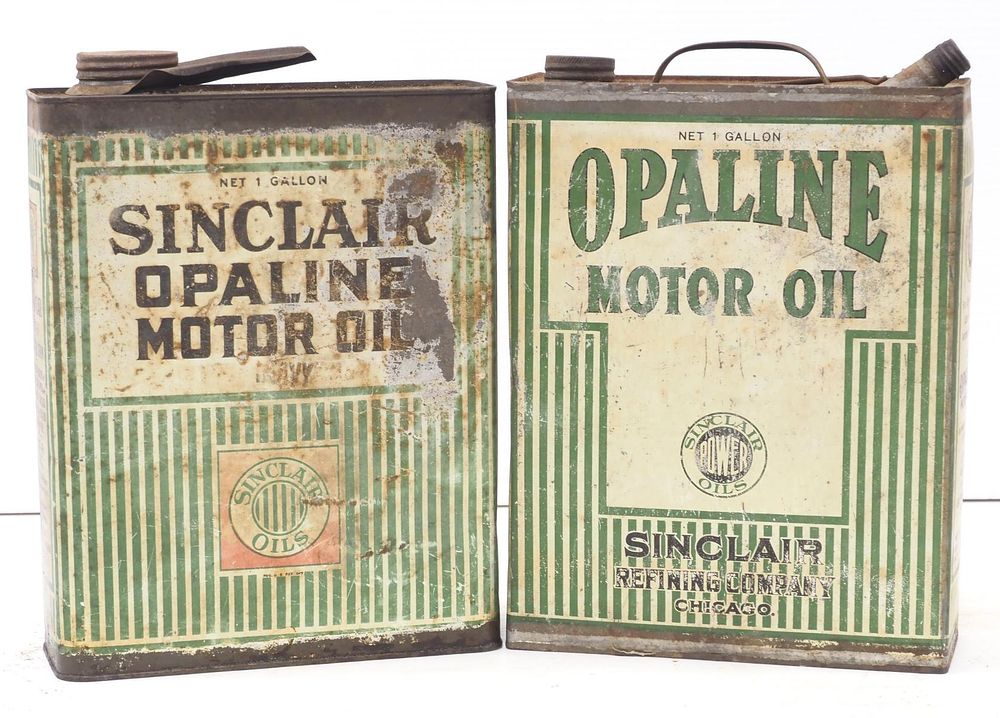 Lot 262: (2) 1-gallon Sinclair Opaline Motor Oil tins