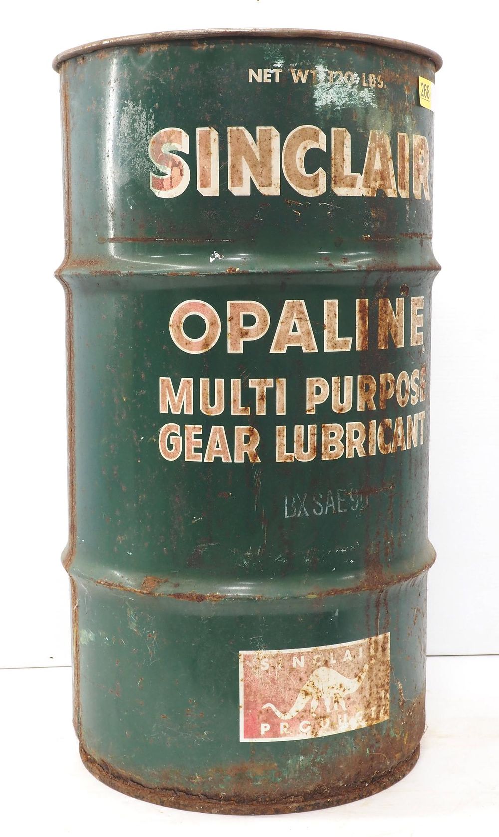Lot 268: 120 lb Sinclair Opaline Multi Purpose Gear Lubricant barrel