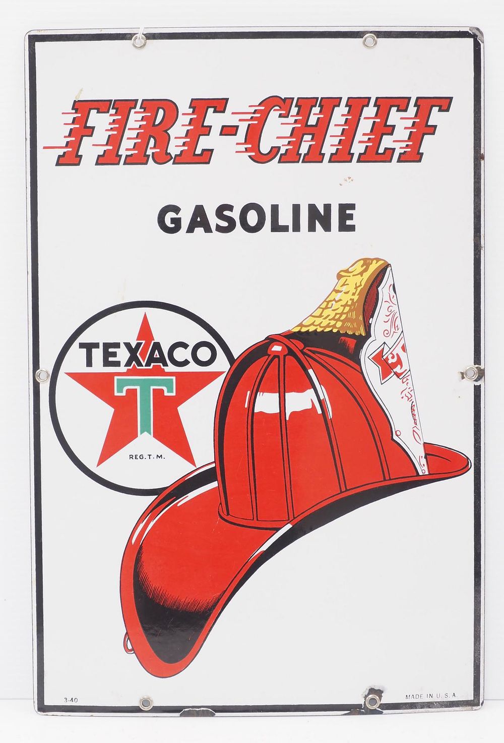 Lot 304: Texaco Fire Chief Gasoline sign
